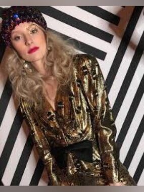 Vintage Rimini Blouse: Metallic Jacquard Peplum Top